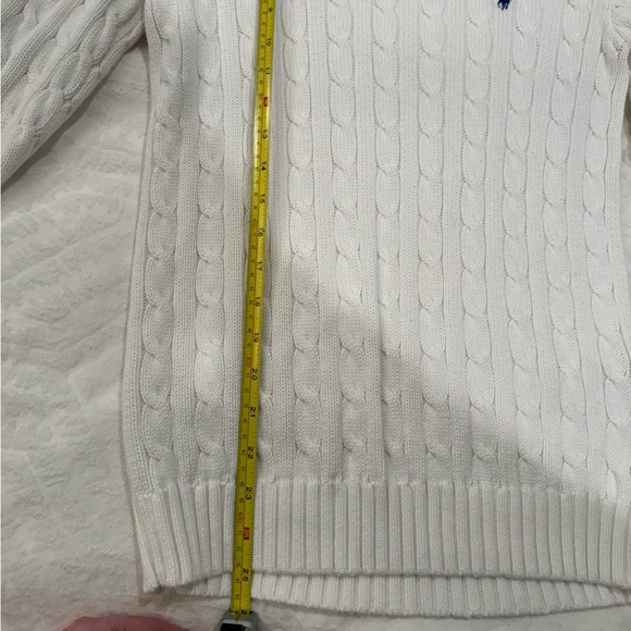Polo Ralph Lauren Cable-Knit Cotton Crewneck Sweater in white - Picture 6 of 7